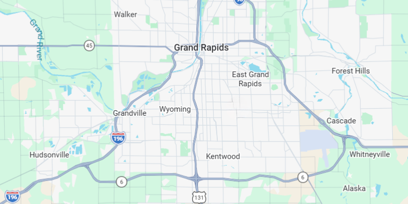 Map of Grand Rapids, MI