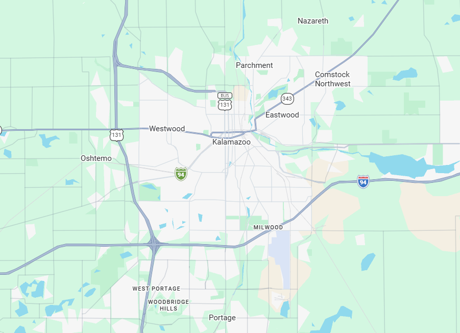 Map of Kalamazoo, MI